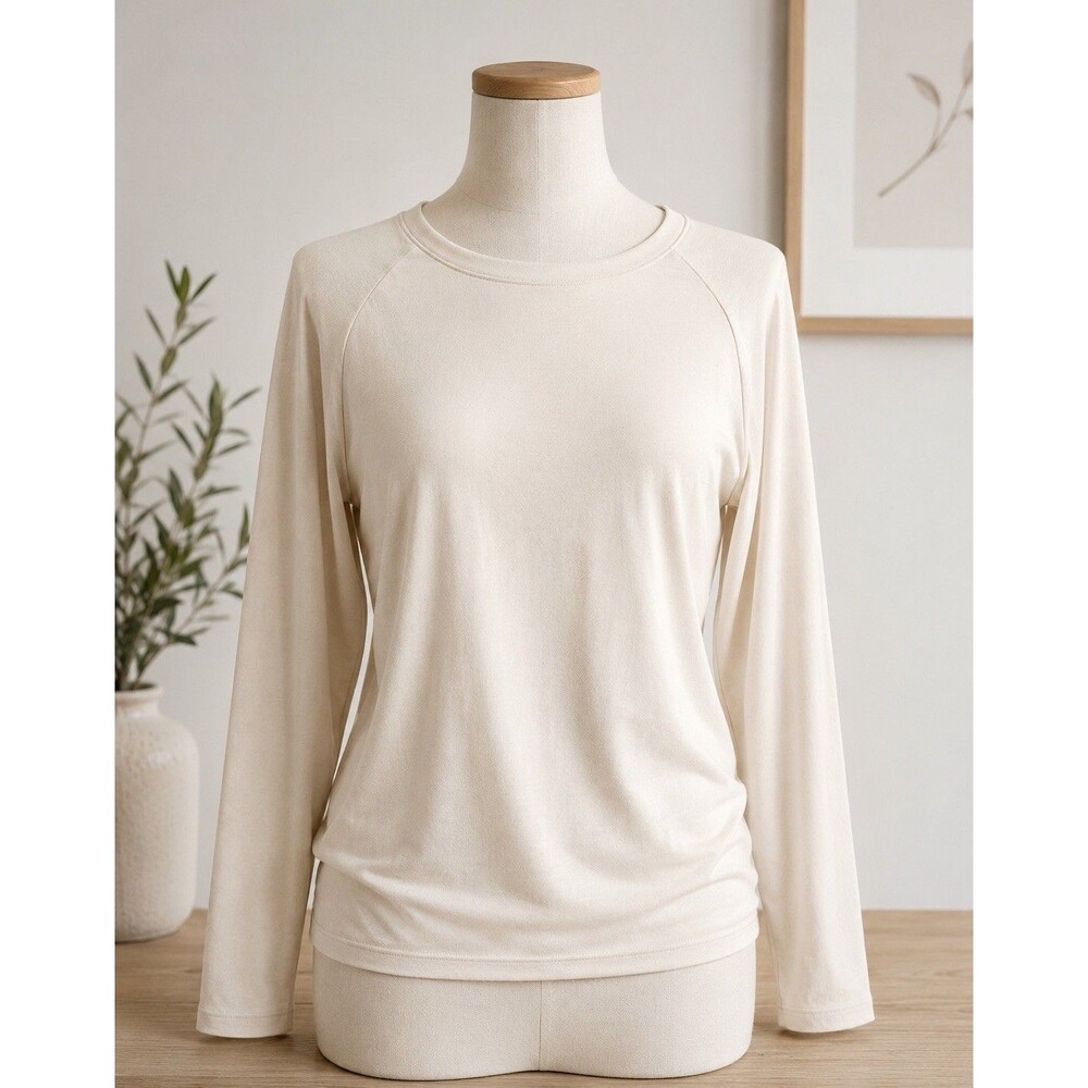 UNIQLO Cream Soft Long Sleeve Crew Neck Top XL - Women